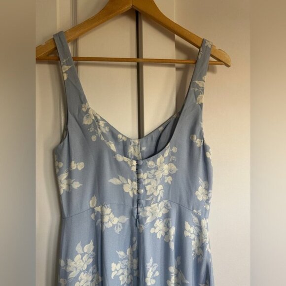 NEW Reformation Reverie Long Dress Bijou Light Blue Floral | size 4 - Picture 14 of 16